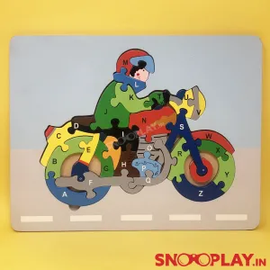 Wooden Motorbike With Alphabet Jigsaw Puzzle