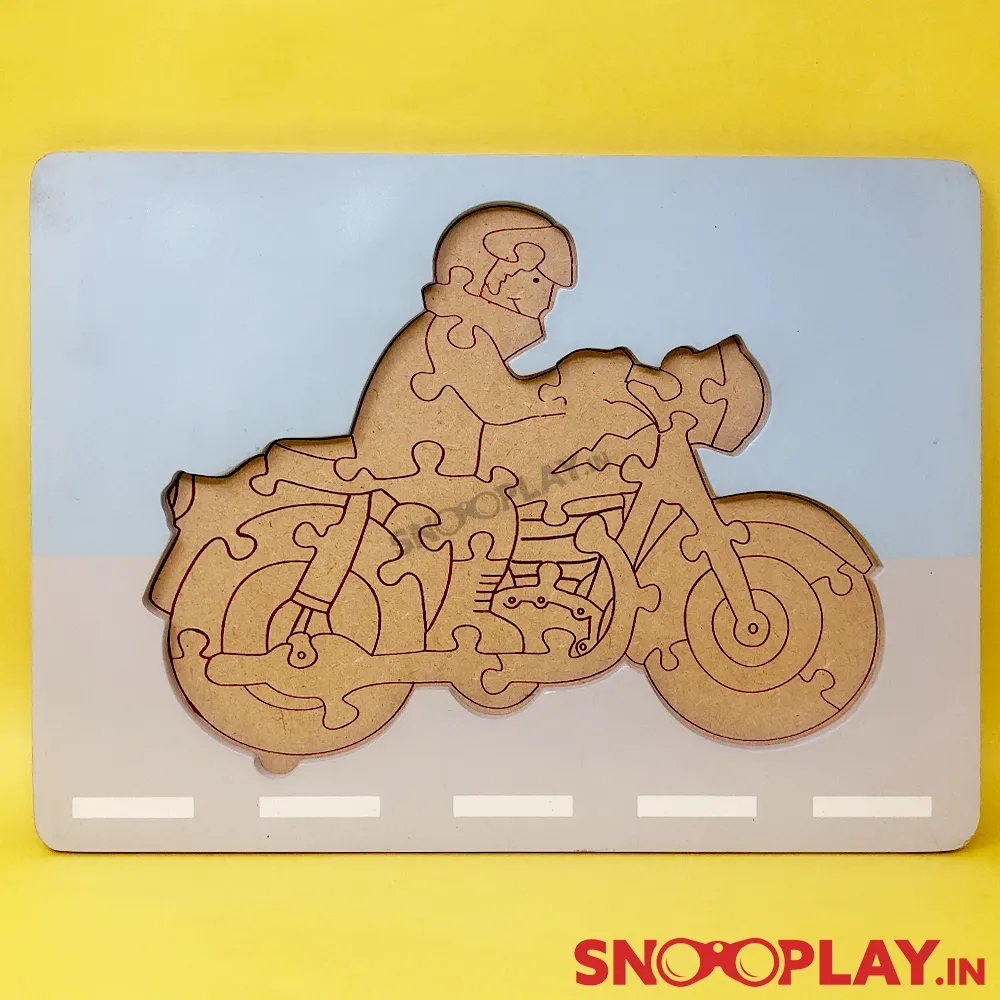 Wooden Motorbike With Alphabet Jigsaw Puzzle