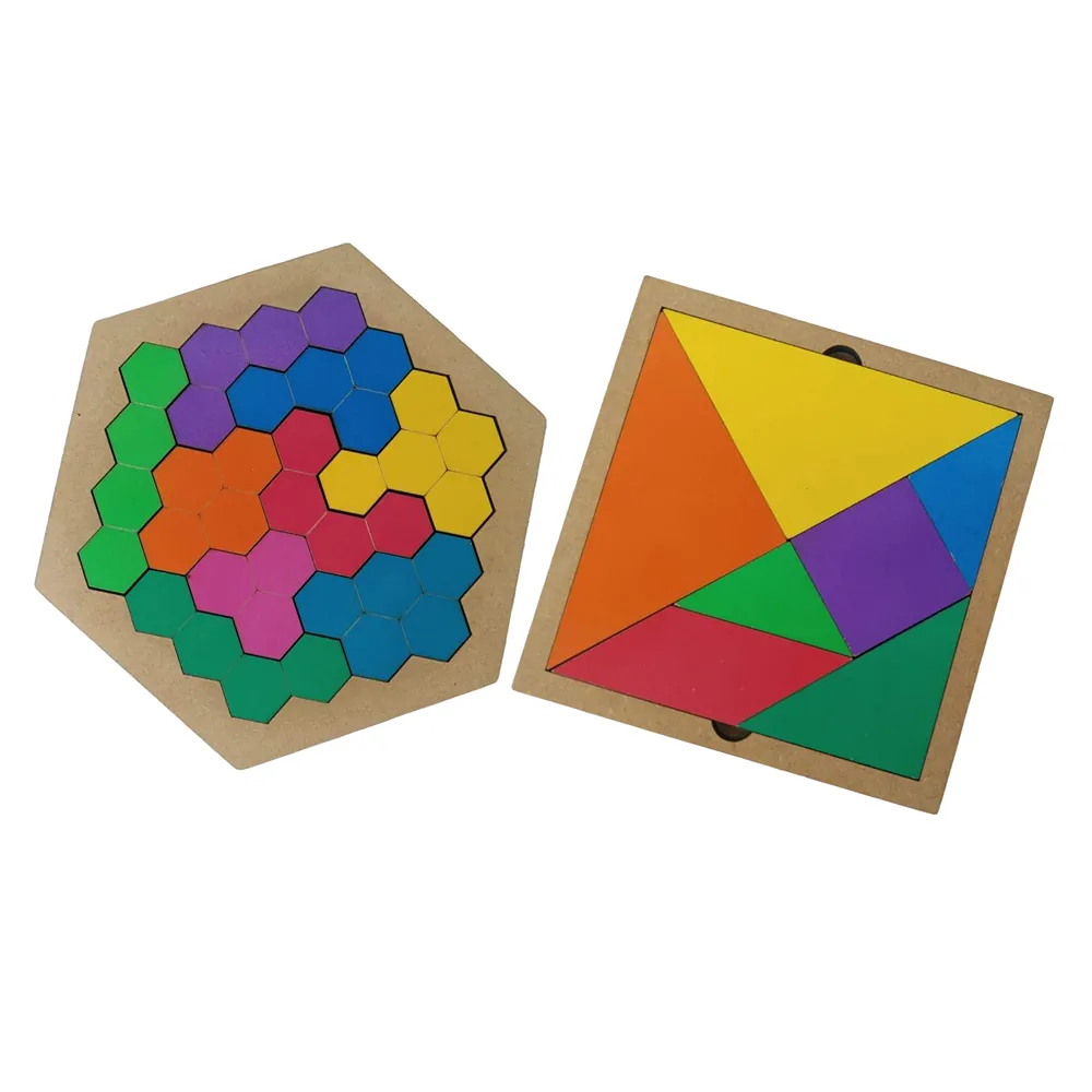 Wooden Tangram and Honey Bee Puzzle for Kids Mind Development