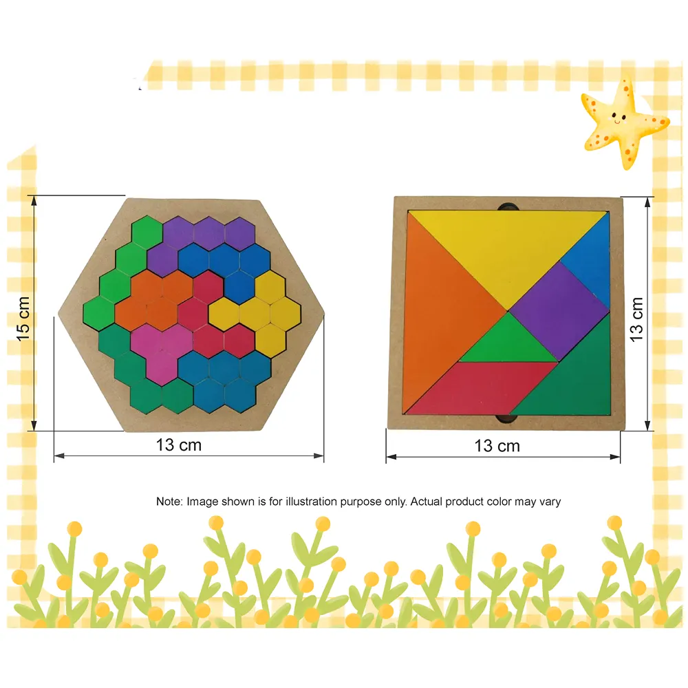 Wooden Tangram and Honey Bee Puzzle for Kids Mind Development