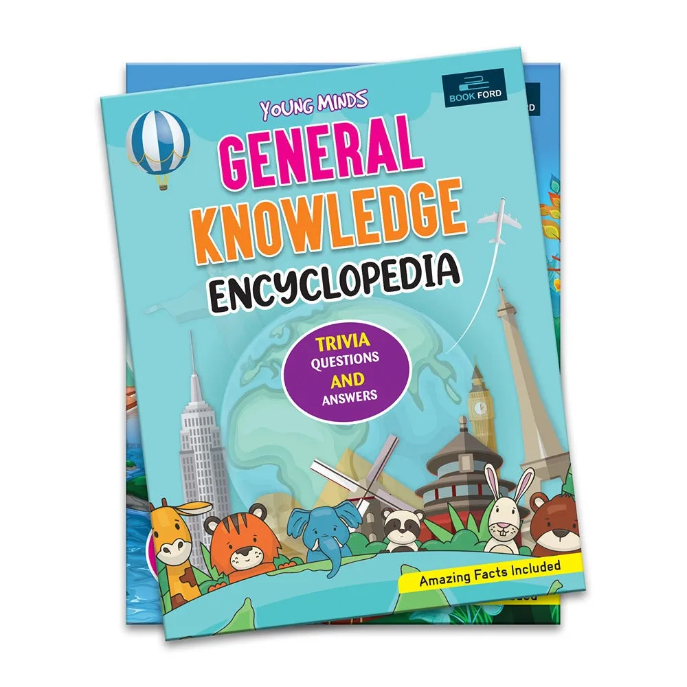 Young Minds Encyclopedia - Set of 3 - General Knowledge, Space, and Human Body Encyclopedia For Kids