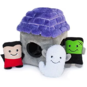 ZippyPaws Halloween Burrow Haunted House Dog Toy